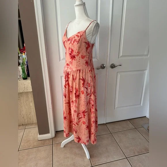 House Of Harlow 1960 Linen Blend Midi Dress - Picture 6 of 15